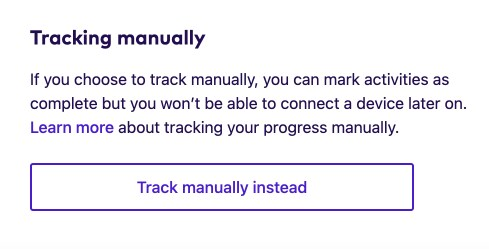 Track manually screen