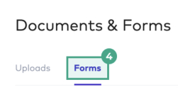 Forms tab highlighted on the League website documents and forms screen